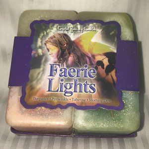 NEW IN PACKAGE! CRYSTAL JOURNEY SET OF 4 - 2" FAERIE LIGHTS CANDLES.